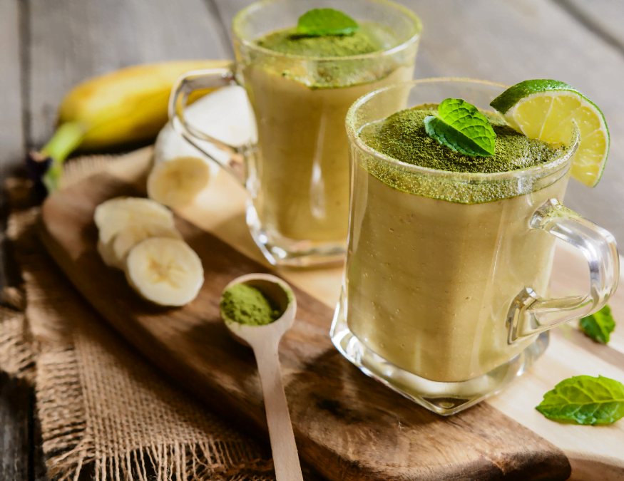 Smoothie énergisant naturel pour maigrir vite MATCHA BANANE