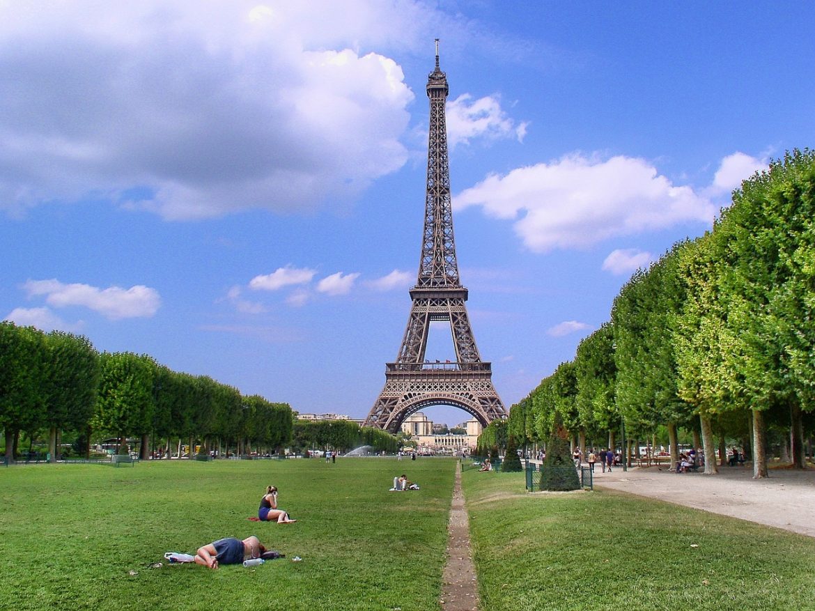 La ville de Paris avec la vue sur la tour eiffel , on au milieu de la naturel